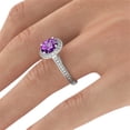 thumbnail image 3 of Amethyst 2.10 ctw Ring with Diamonds 14K White Gold Halo Filigree With Accents, 3 of 7