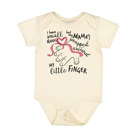 

Inktastic I Have Small Hands but My Mamas Wrapped Around My Little Finger Gift Baby Boy or Baby Girl Bodysuit