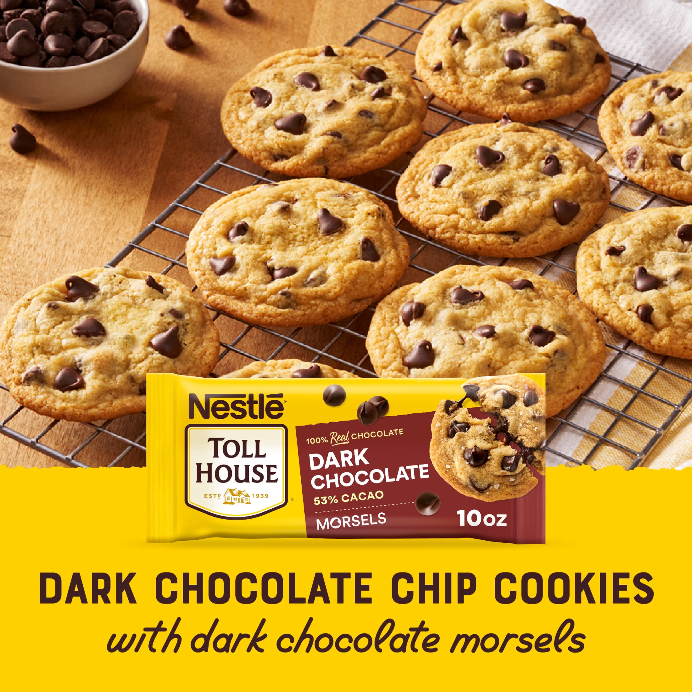 (6 pack) Nestle Toll House Dark Chocolate Regular Baking Chips, 10 oz Bag