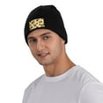 thumbnail image 5 of ZICANCN Sunflower Leopard Flower Knit Beanie Hat, Winter Cap Soft Warm Classic Hats for Men Women, Black, 5 of 8
