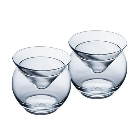 

2 Pieces Stemless Martini Glasses Glassware Drinkware Wine Glasses for Party Wedding S