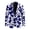 Blue Cow Print, variant on Leopard Print One Button Business Sport Coat for Men Wedding Business Open Front Jackets with 2 Side Pockets for Wedding Party,S