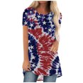 thumbnail image 2 of Lilgiuy Women Casual T-shirt Independence Day Printed Round Neck Blouse Short Sleeve Pullover Tops, 2 of 4