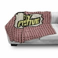 thumbnail image 2 of Saying Soft Flannel Fleece Throw Blanket, Stay Positive Retro Pop Art Lettering Half Toned Background, Cozy Plush for Indoor and Outdoor Use, 70" x 90", Coral Pastel Yellow, by Ambesonne, 2 of 5