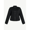 thumbnail image 7 of Avia Women's ScubaKnit Bubble Hem Bomber Jacket, Sizes XS-XXXL, 7 of 7