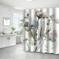 thumbnail image 6 of 4 SIzes in Waterproof Polyester Shower Curtain | Digital Printing Bathroom Partition with 12 No-Punch Hooks | Multicolor Anti-Slip Fabric for Bath/Toilet Decor, 6 of 6