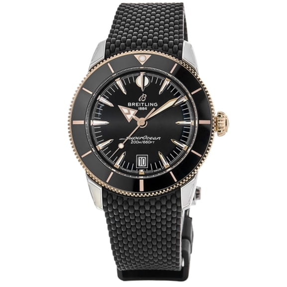 Breitling Superocean Heritage B31 Automatic 42 Black Dial 18k Rose Gold & Steel Rubber Strap Men's Watch UB3111241B1S1