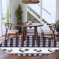 thumbnail image 3 of Round Area Rug 7 Ft, Farmhouse Purple Plaid Washable Non-Slip Circle Carpet for Living Room/Bedroom, Vintage Country Cock Checkered Low-Profile Large Runner Mat Collection Rugs for Indoor, 3 of 8