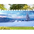 thumbnail image 3 of 8X7 ft Winter Snow Forest Garage Door Decoration Background Christmas Xmas Covered Pine Tree Backdrops Wonderland Scene Mountain Wallpaper Kids Photo Photography Booth Decor Banner Cover, 3 of 5