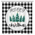 thumbnail image 2 of HVEST Christmas Shower Curtain for Bathroom,Black and White Checkered and Xmas Tree Shower Curtains,Winter Pine Tree Polyester Waterproof Fabric Decor Accessories Bath Curtain with Hooks,70x69 Inches, 2 of 6
