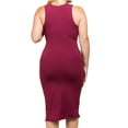 thumbnail image 4 of Women's Plus Size Casual Racerback Sleeveless Bodycon Tank Cami Midi Dress, 4 of 4