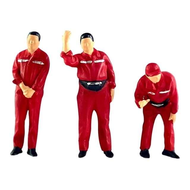 HILABEE 3 Pcs 1/64 Figurines Miniatures de Personnes de Station-Service Cadeau pour Table de Sable Rouge