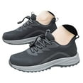 thumbnail image 3 of Womens Sneakers Nonslip Thick Sole Slip on Walking Shoes Adjustable Strappy Woven Mesh Breathable Workout Gym Athletic Shoes Gray Size 7.5, 3 of 6