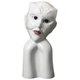 thumbnail image 1 of Jarrón de cerámica con forma de cara humana, soporte floral para decoración de escritorio S Máscara blanca, 1 of 9