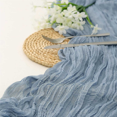 thumbnail image 4 of Cheesecloth Table Runner Boho Gauze Cheese Cloth Table Runner Rustic Sheer Runner Long for Wedding Blue 4Pcs, 4 of 6