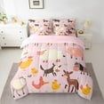 thumbnail image 2 of Homewish Kawaii Farm Animal Twin Bedding Sets 7-Piece, Rustic Sheep Donkey Bedding Comforter Set, Teens Kids Boys Girls Reversible Sheet Sets, Microfiber Bedroom Decor, 2 of 7