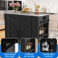 thumbnail image 3 of Dextrus Kitchen Island Cart with Storage & Drop Leaf, Kitchen Island Table with Power Outlets, Black, 3 of 8