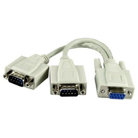 UPC: 0037229317077 | QVS CC317Y 8 Serial DB9 Female to DB9 Male & Male Splitter Cable