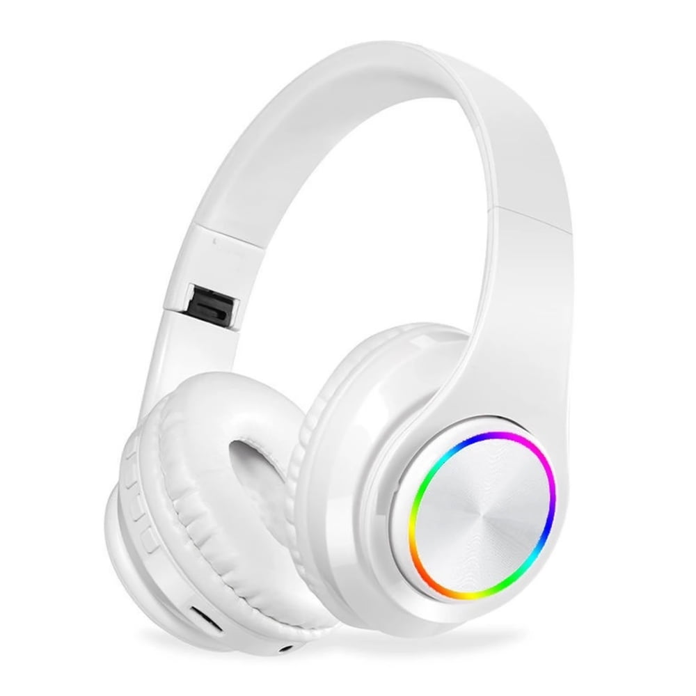 Wireless Bluetooth 5.0 Headset, B39 Luminous Earphone RGB Luminous Gaming  Headset Stereo Headphone, with Built in Mic, Colorful LED Light