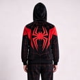 thumbnail image 4 of Boys Spider Hoodies with Pockets Full Face Graphic Hooded Sweatshirt Unisex Lightweight Oversize Goth Jacket Y2k Punk Streetwear Zip up Hoodie Spider Caps Wine 120, 4 of 4