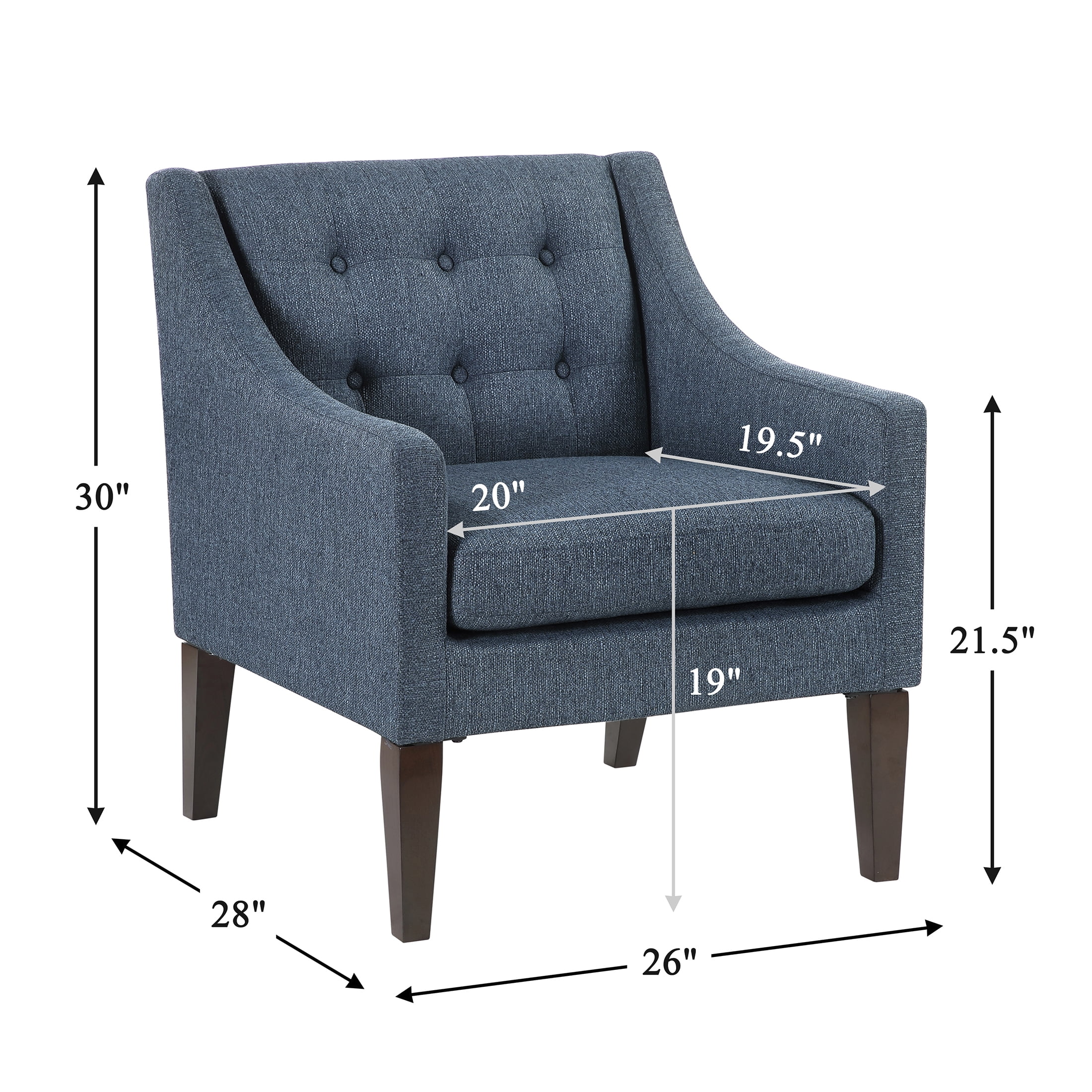 OakvillePark Solmera Textured Fabric Accent Chair, Blue
