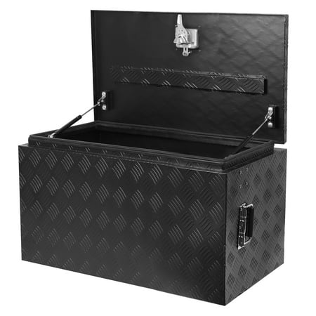 

24inch Heavy Duty Aluminum Diamond Plate Tool Box Underbody Box Storage Lockable Organizer with Side Handle and Lock Keys