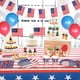thumbnail image 1 of Juego de vajilla para celebraciones, platos desechables, vasos, servilletas, cubiertos, utensilios, artículos para fiestas con 17,7 cm, platos de 22,8 cm, tazas de 266 ml, para reuniones patrióticas, 1 of 9