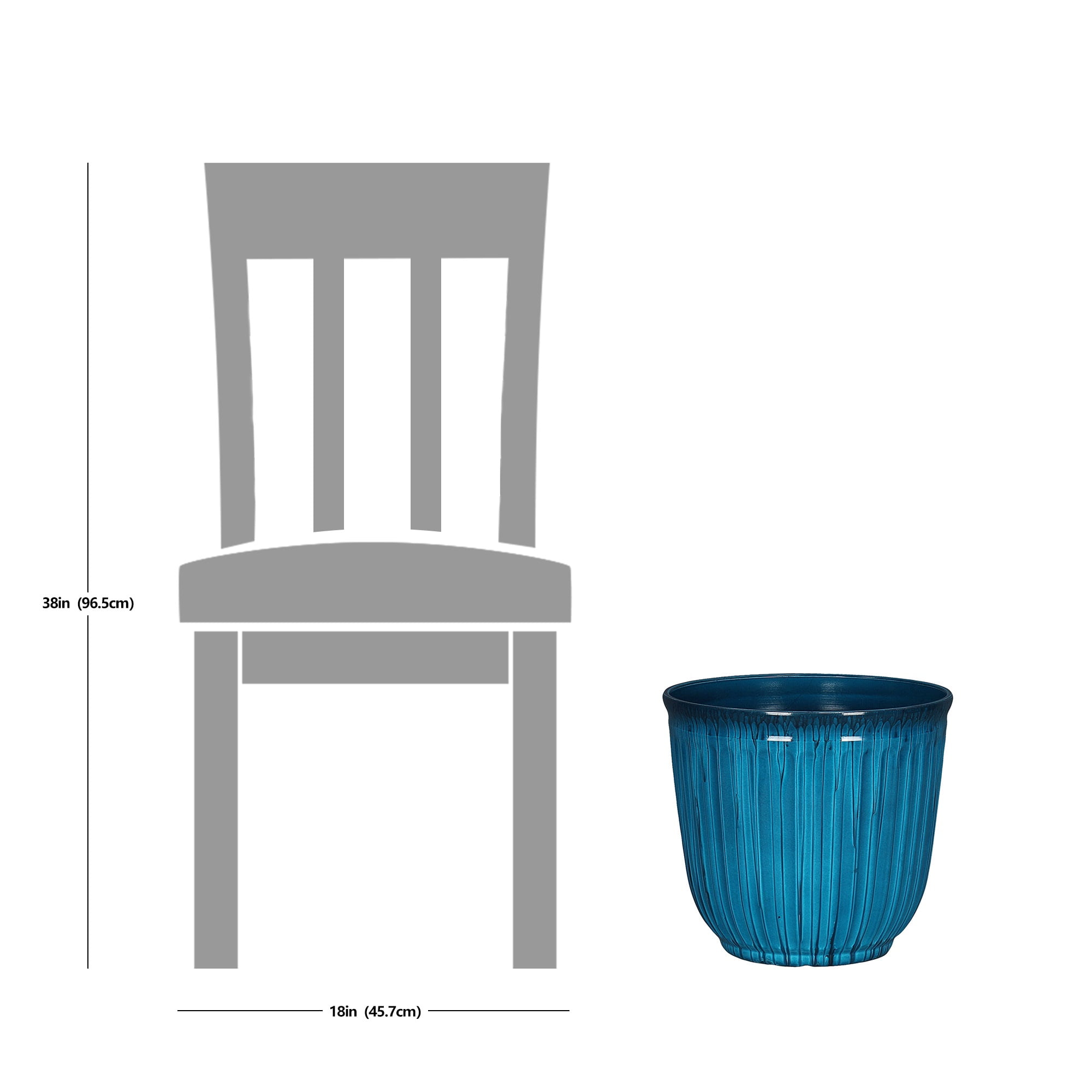 (4 pack) Better Homes & Gardens 15.7" D x 14.1" H Kamala Light Blue 100% Recycled Resin Planter