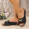 thumbnail image 4 of Sandals for Women Summer Women's Slide Sandals Versatile Plus-Size Metal Buckle Shoes Comfortable Summer Slippers, Black-36, 4 of 8