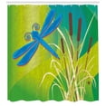 thumbnail image 3 of Ambesonne Vintage Shower Curtain, Blue Dragonfly on Green, 69"Wx84"L, Pale Green Brown, 3 of 3