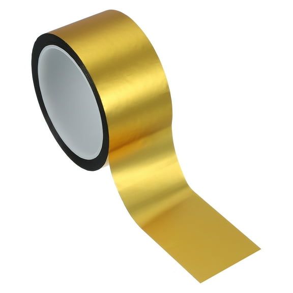 Metalized Polyester Film Tape 2 Inch x 55 Yards, Metallic Decor Tape Matte Golden Adhesive Mirror Tape for Walls