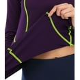 thumbnail image 5 of Women's Long Sleeve Thermal Workout Tops Zip Athletic Sweatshirt 1/4 Pullover Collar Sports Shirts, 5 of 7