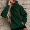 thumbnail image 2 of Womens Solid Hoodies Fall Fashion Casual Long Sleeve Hooded Sweatshirts Loose Comfy Trendy Pullover Tops with Pockets, 2 of 6