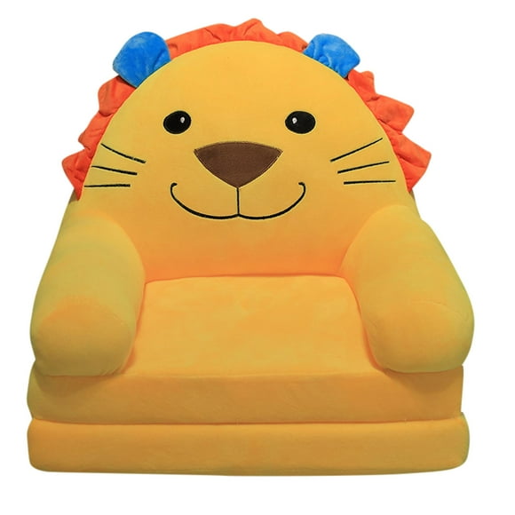 ZTTD Plush Foldable Kids Sofa Backrest Armchair 2 In 1 Foldable Children Sofa Cute Cartoon Lazy Sofa Children Flip Open Sofa Bed for Living Room Bedroom Yellow