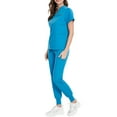 thumbnail image 2 of Woman Scrubs Uniform Set,Womens Scrub Sets with Mandarin Collar,Unisex Jumpsuit Workwear,Medical Uniform for Doctors, Nurses, Beauty Salons - Sky Blue - XS, 2 of 5
