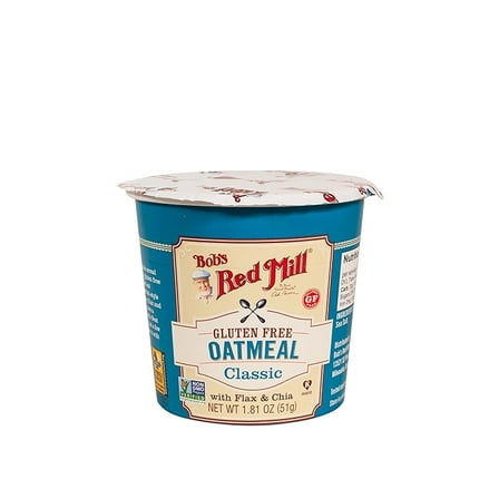 Bob's Red Mill Classic Oatmeal Cup, 1 cup (Pack of 1) - Non GMO, Gluten Free, Organic, Whole Grain, Vegan, Kosher ( Pack of 2 )