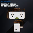 thumbnail image 3 of USB Wall Outlet Extender, Multi Plug Outlet Splitter with USB C & USB A Ports (4.2A in Total), Outlet Extender Wall Tap, 2 Prong to 3 Prong Grounding Adapter Plug, 125V, ETL Listed, White, 2 Pack, 3 of 9