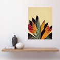 thumbnail image 2 of Abstract Retro Art Nouveau Flowers in Bloom Black Gold Large Wall Art Poster Print Thick Paper 18X24 Inch, 2 of 5