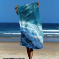 thumbnail image 7 of Beach Towel,Microfiber Beach Towel,Oversized Lightweight Quick Dry Sand Proof,Absorbent Wave Crashing Beach Towel Fiber Soft Bath Towel for Travel Sports Swimming Pool 55.12x27.57 inch, 7 of 7