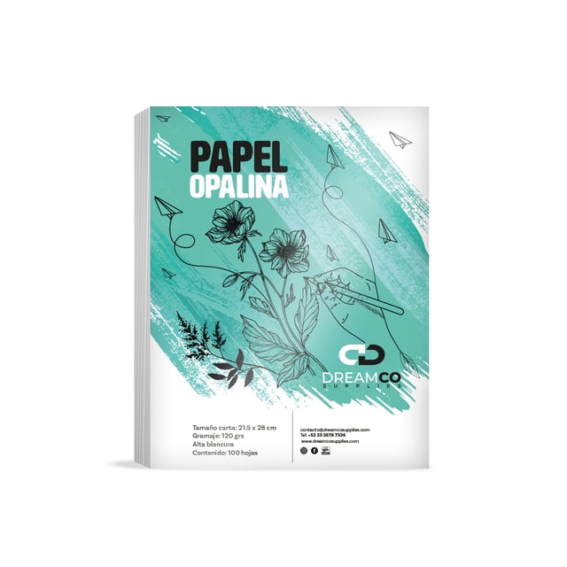 Papel Opalina T/carta 120grs Paquete 100 Hojas.