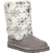 Girls' Bearpaw Callie Youth Faux Fur Boot Gray Fog Suede/Faux Fur 3 M