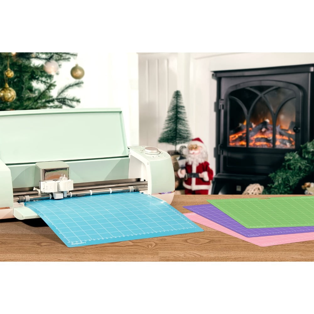 5 Pcs 12x12 Cutting Mat Set, Adhesive Non Slip Craft Cutting Mats with Light Standard Strong Fabric Grip, Grid Alignment Board for Paper Fabric Vinyl DIY Craft Cutting Tools