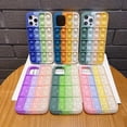thumbnail image 2 of Push Pop Phone Case Bubble Sensory Toy Rainbow Soft Case para Iphone 12 Case Stress Reliever Fidget Toy Cover para Apple Iphone 12 Pro, 6.1 Pulgadas - Verde, 2 of 5