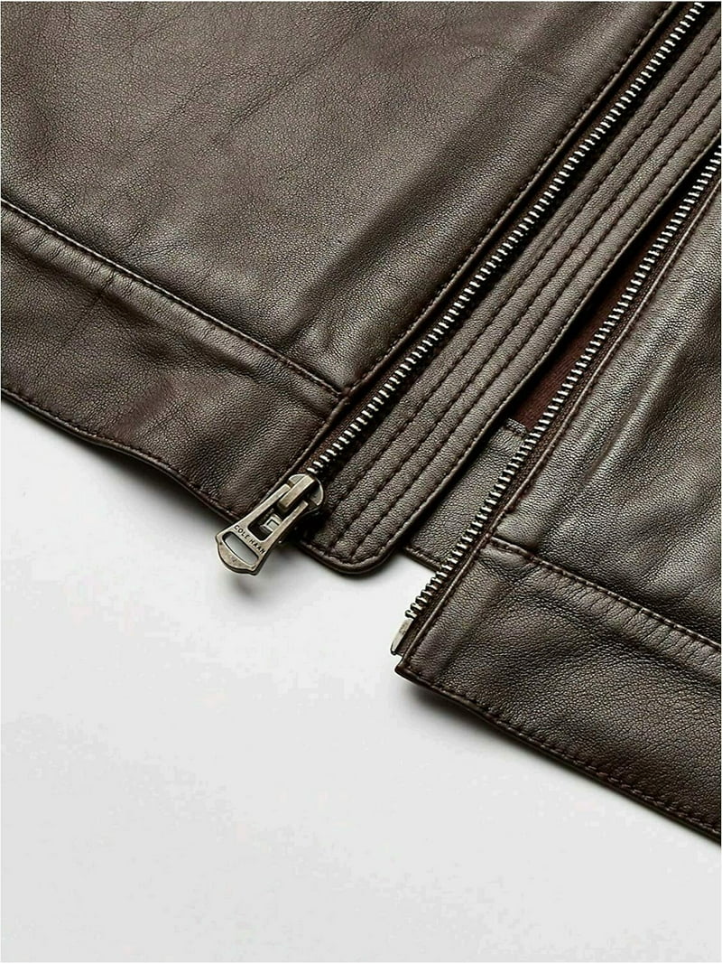 COLE HAAN Mens Brown Motorcycle Jacket XL - Walmart.com