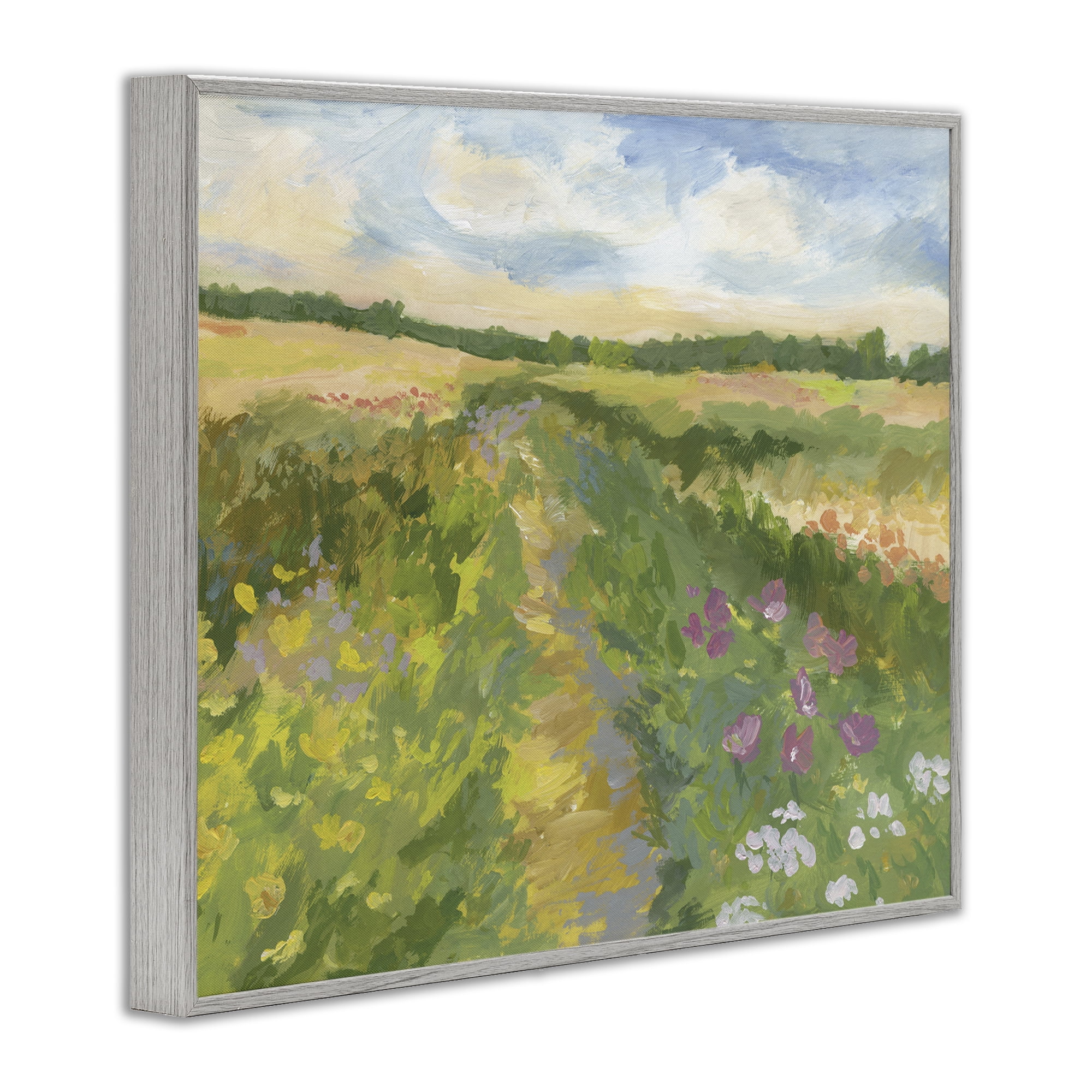 Stupell Industries Windswept Flower Field Gray Framed Giclee Art, design by Victoria Barnes