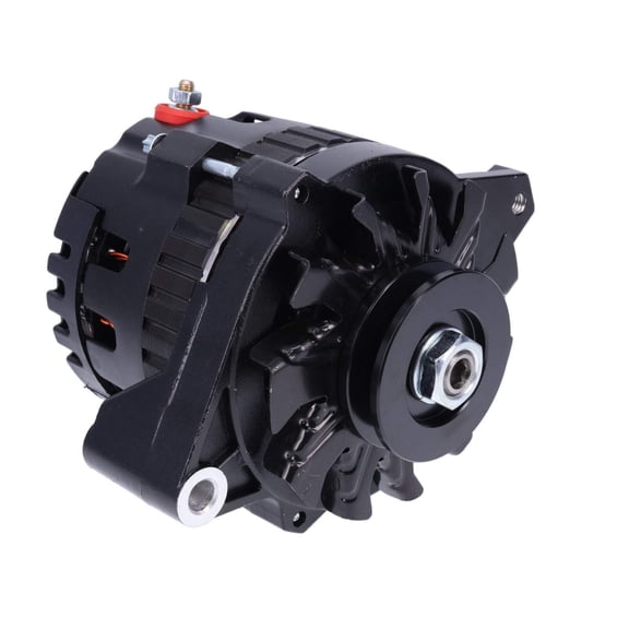 CS-130 Style 220 Amp Alternator with V-Belt Pulley for GM Chevy - Black