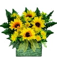 thumbnail image 1 of Sympathy Silks Artificial Cemetery Flowers - Realistic - Outdoor Grave Decorations Sunflower and Bow Brick for Outside Monument, 1 of 7