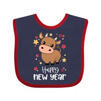 Inktastic Happy New Year Cute Ox Boys or Girls Baby Bib