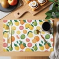 thumbnail image 2 of Summer Fruit Placemats Set of 4, Watercolor Lemon Oranges Rustic Farmhouse Non-Slip Place Mats Washable Table Mats for Kitchen Dining Table Decorations Indoor/Outdoor, 2 of 9