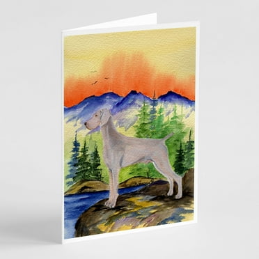 Caroline's Treasures Weimaraner Greeting Cards with Envelopes, 5" x 7" (8 Count)
